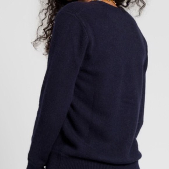 Frances Valentine Navy Collegiate Cardigan Sweater, Sz Small - Picture 3 of 10